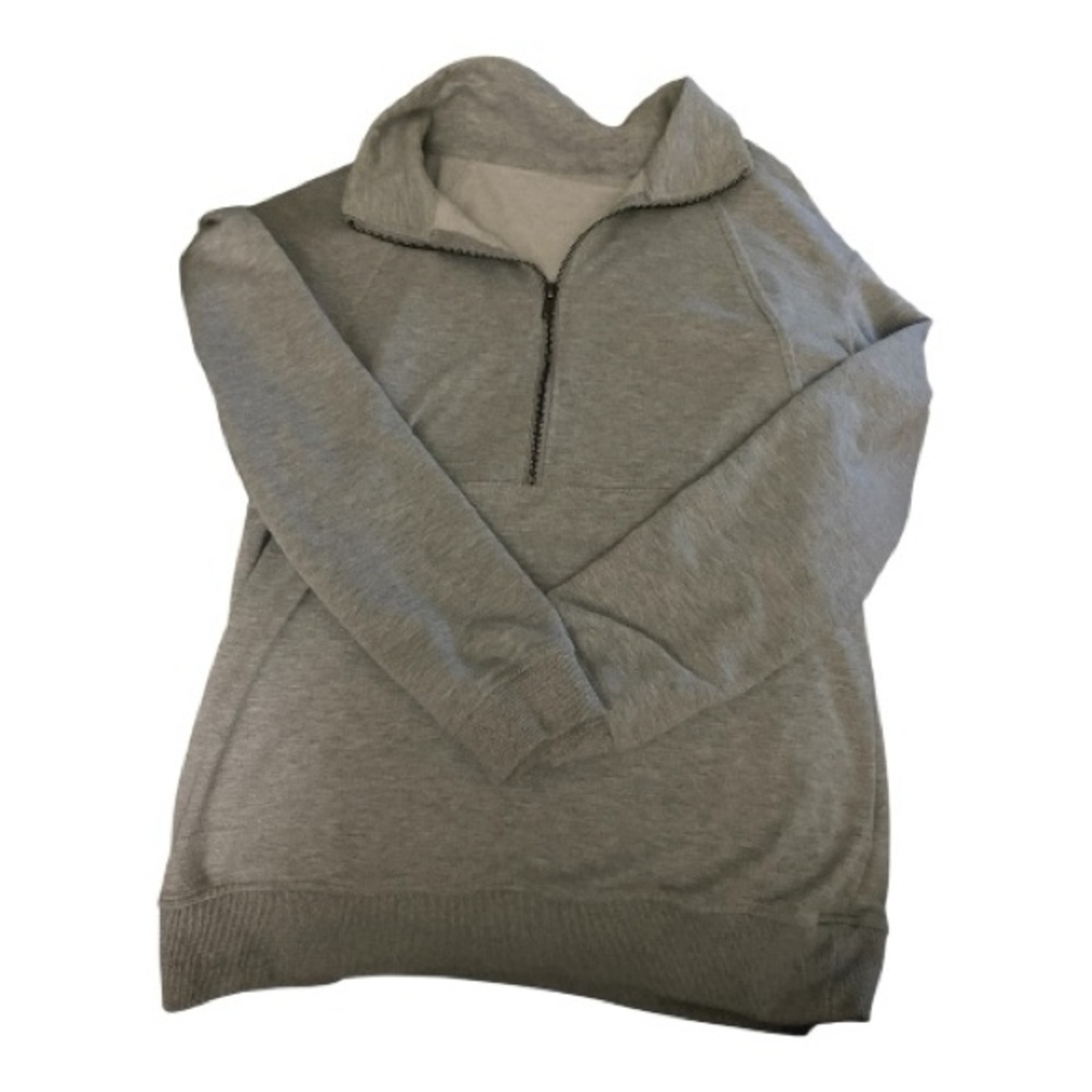 Woman’s Gray Half-Zip Sweater